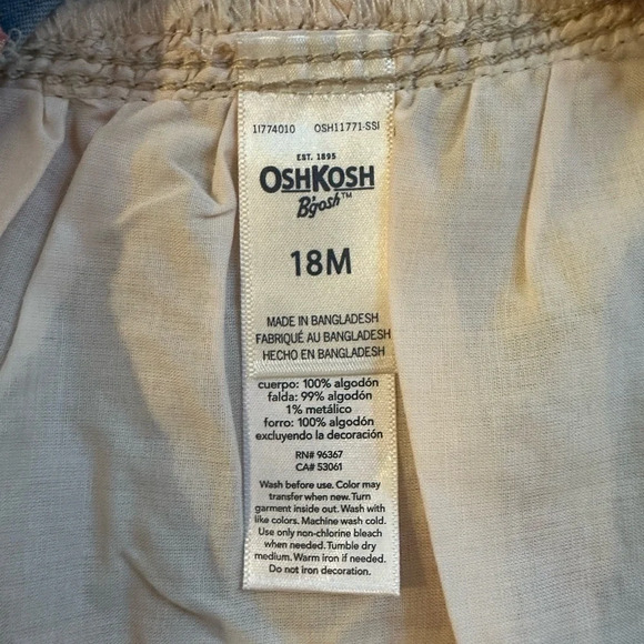 Oshkosh‎ Skirtall overall dress 18 months - Picture 7 of 7